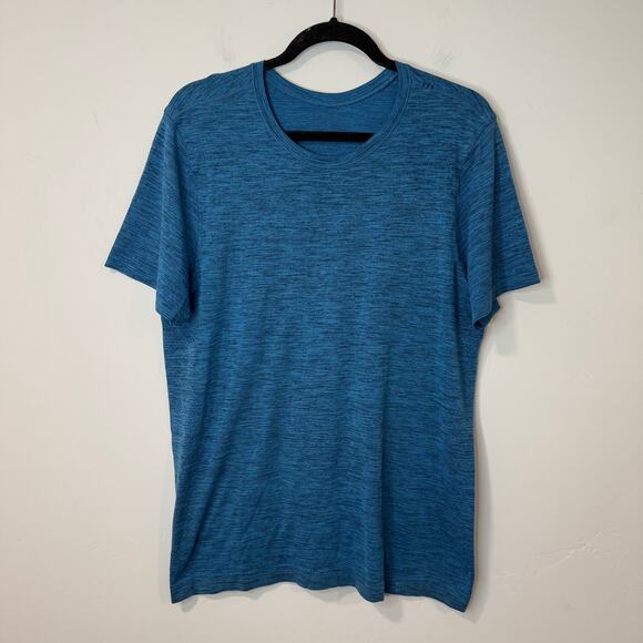 Lululemon Men's Metal Vent Breathe Crew Short Sleeve Shirt Blue Large Running - Picture 1 of 7